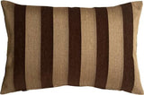 Pillow Decor - Brackendale Stripes Brown Rectangular Throw Pillow