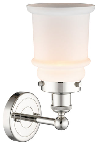 Canton 1-Light 6" Sconce, Polished Nickel Finish, Matte White Shade