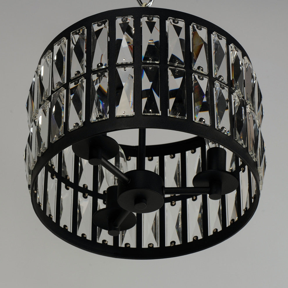 Maxim 21810BC Madeline 3 Light 13"W Flush Mount Drum Ceiling - Black