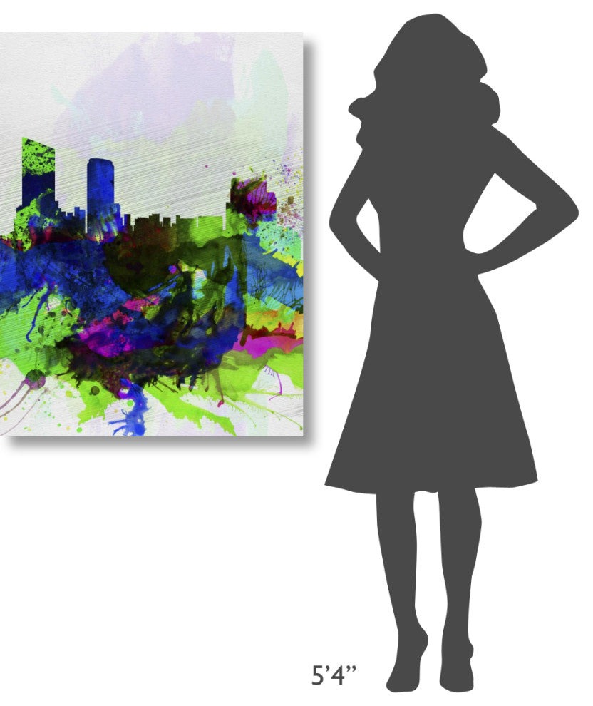 "Grand Rapids Watercolor Skyline" Fine Art Print