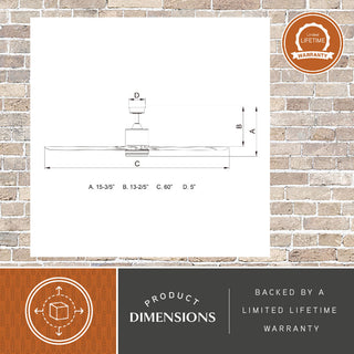 Wheelock 60" Ceiling Fan, Satin Nickel