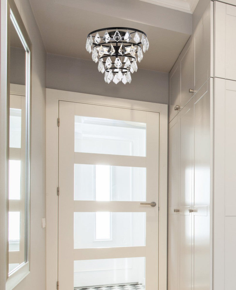Evan 14" Flush Mount, Black