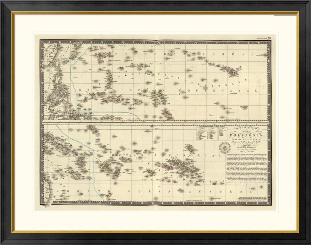 "Polynesia, 1827" Framed Digital Print by Adrien Hubert Brue, 46x37"