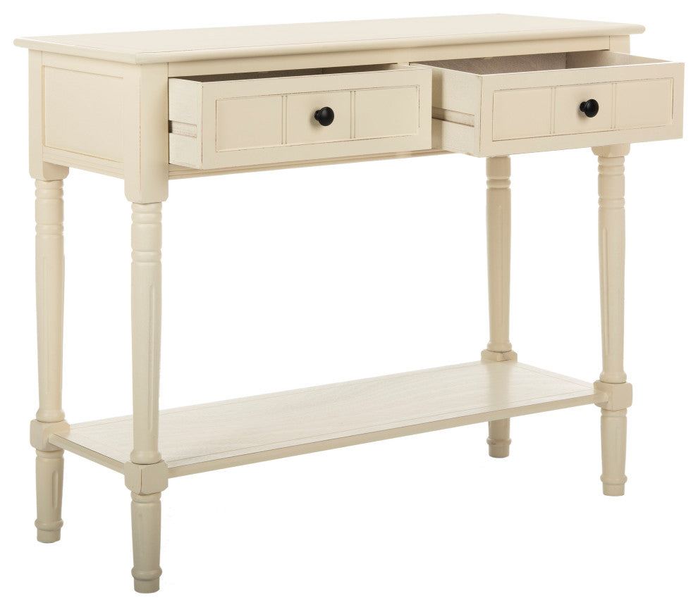 Safavieh Samantha 2-Drawer Console, Distressed Cream