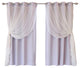 Grommet Blackout Curtains With Tulle Overlay, Lilac, 63"
