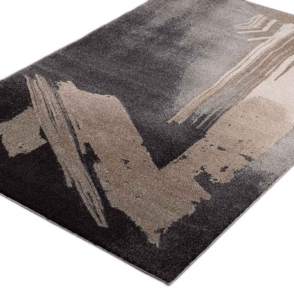 5' X 7' Gray Abstract Power Loom Area Rug