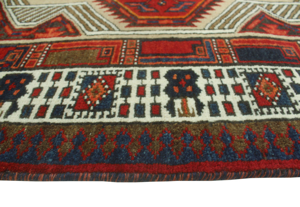 Fine Vintage Distressed Emilie Rust/Beige Runner, 3'3x10'5