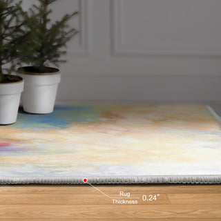 Big Splash Abstract Art Area Rug, 7.5'x10.3'