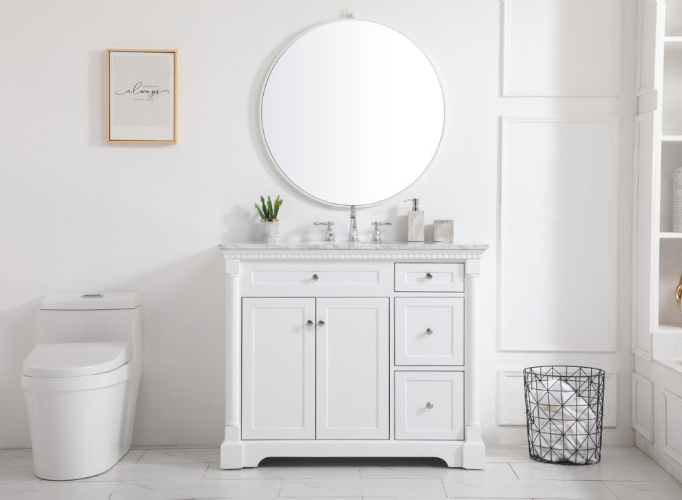 Home Living 42" Single Bathroom Vanity, White