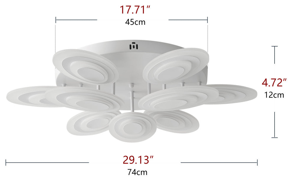 Modern Matte White Flower Shape Semi Flush Mount Ceiling Lamp