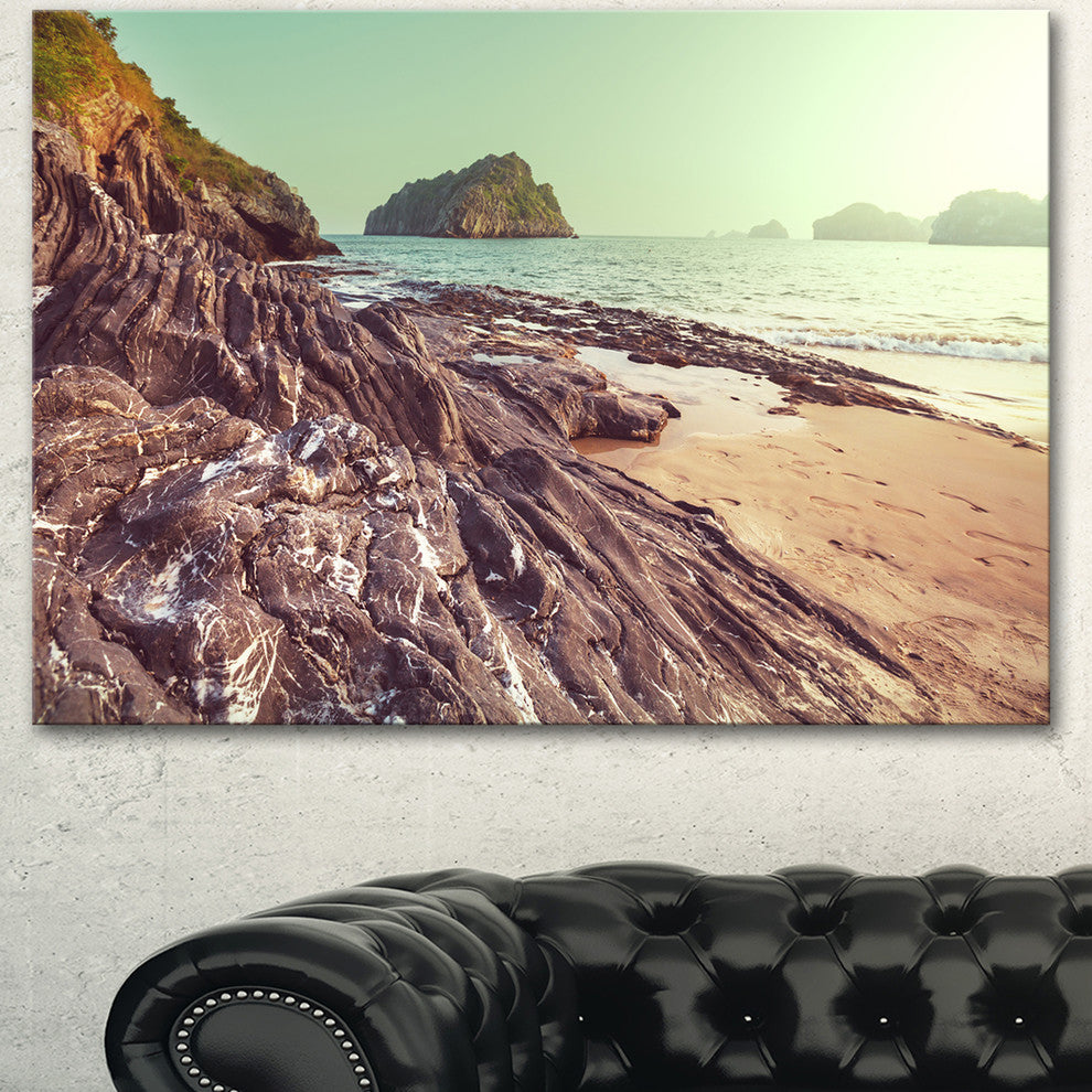 Fantastic Halong Bay Vietnam, Large Seashore Canvas Print, 40"x30"