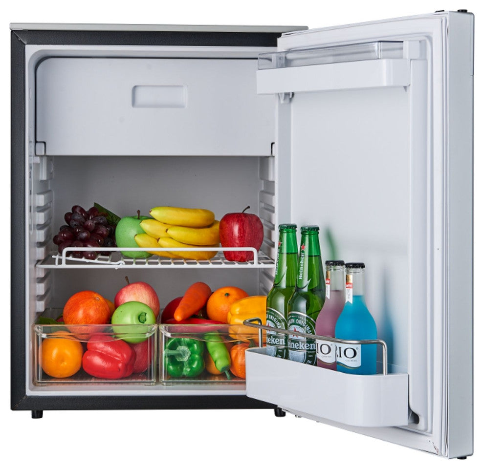 Equator 2.8cu.ft. Brushed Stainless 12V/DC RV Built-in Refrigerator w/Compressor
