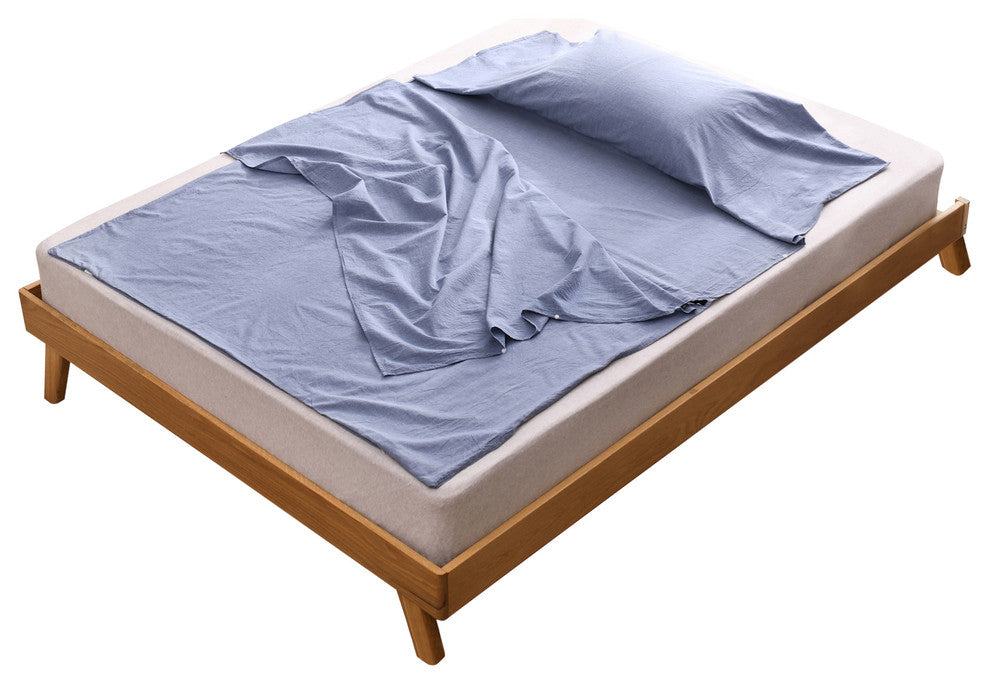 Travelux Hotel Camping Airbed Travel Sheet Set, Carrying Bag, Blue, Twin