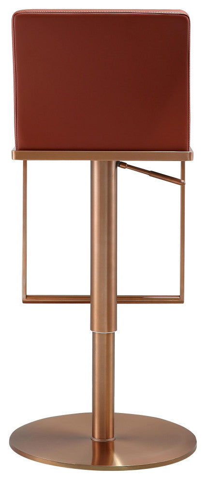 Sentinel Saddle Brown and Rose Gold Adjustable Stool