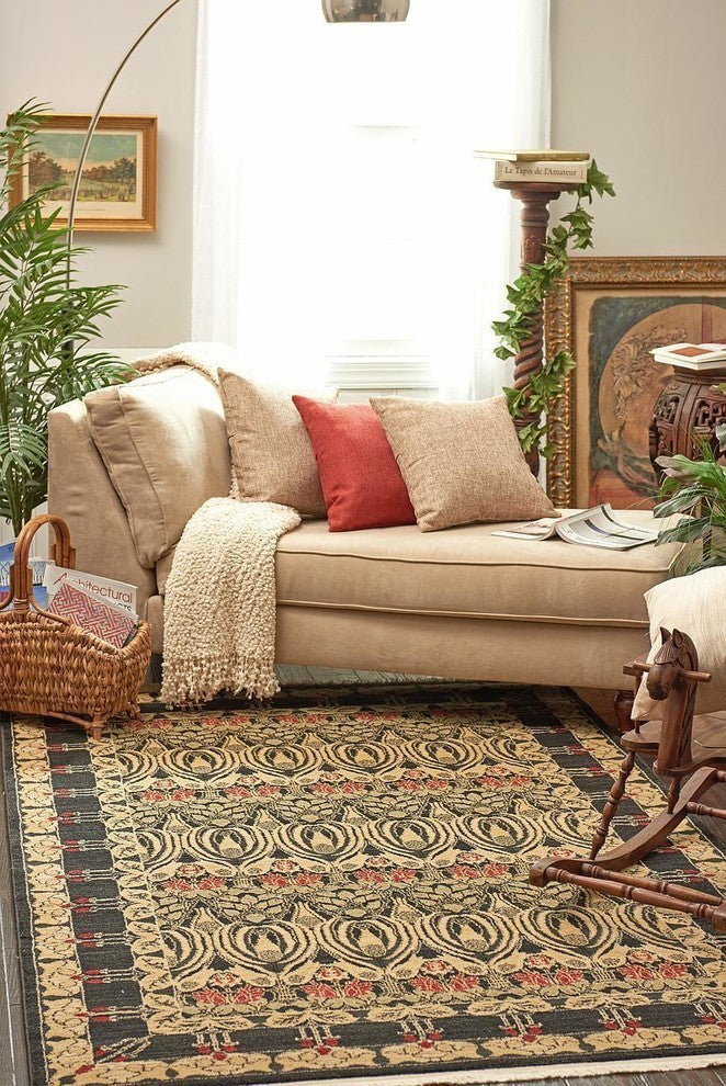 Unique Loom Black Carnation Edinburgh 7' 0 x 10' 0 Area Rug