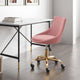 Computer Work Desk Chair, Steel Metal, Fabric, Pink, Gold, Home Business Office