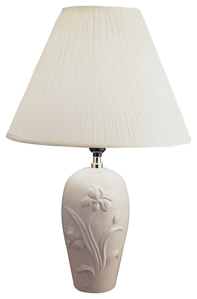 26ï¿½  Ivory Iris Urn Shape Table Lamp
