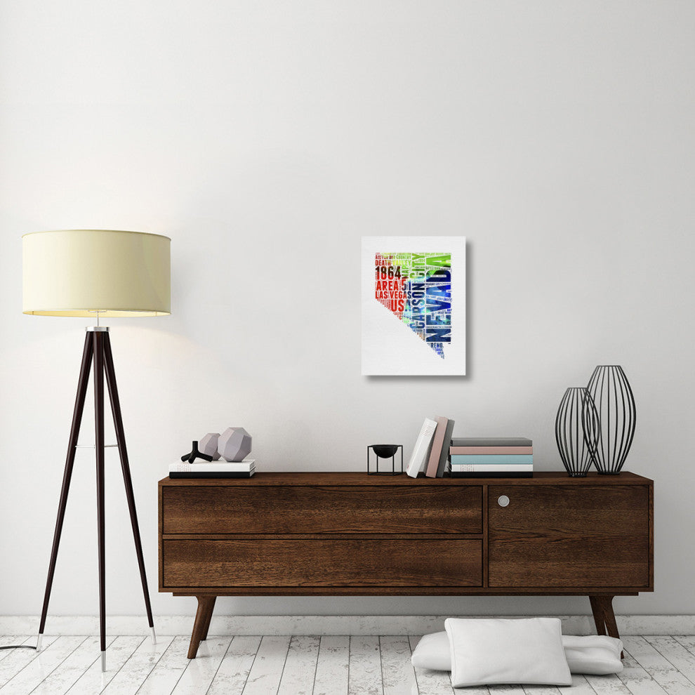 "Nevada Watercolor Word Cloud" Fine Art Print