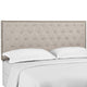 Helena Tufted Full / Queen Upholstered Linen Fabric Headboard Beige