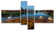 Calm Mountain Lake and Clear Sky, Landscape Canvas Art Print, 60"x32", 4 panels