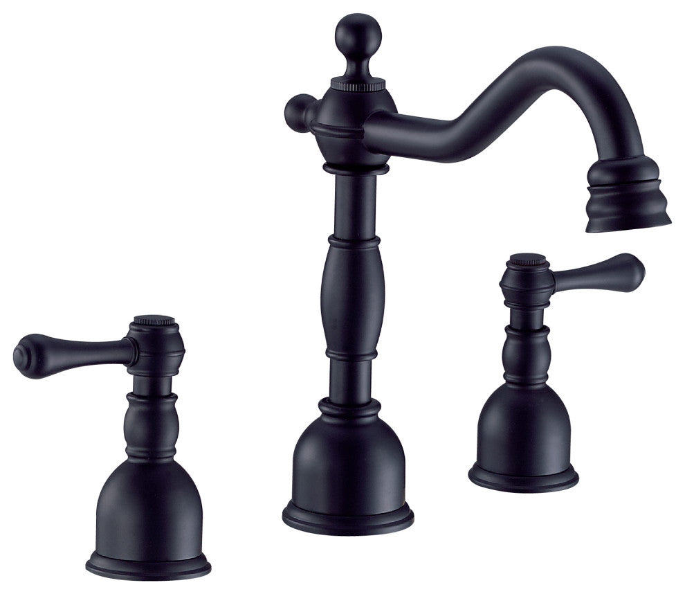 Opulence Two Handle Widespread Lavatory Faucet, Satin Black