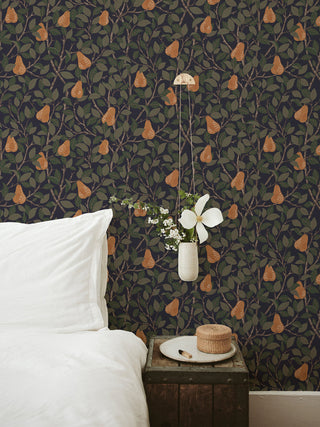 Pirum Navy Pear Wallpaper, Bolt
