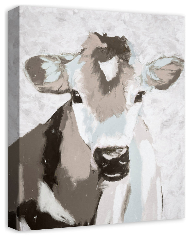 Painted Gray Cows 16x20 Canvas Wall Art