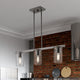 Clarion 3 Light Black Chrome Linear Chandelier