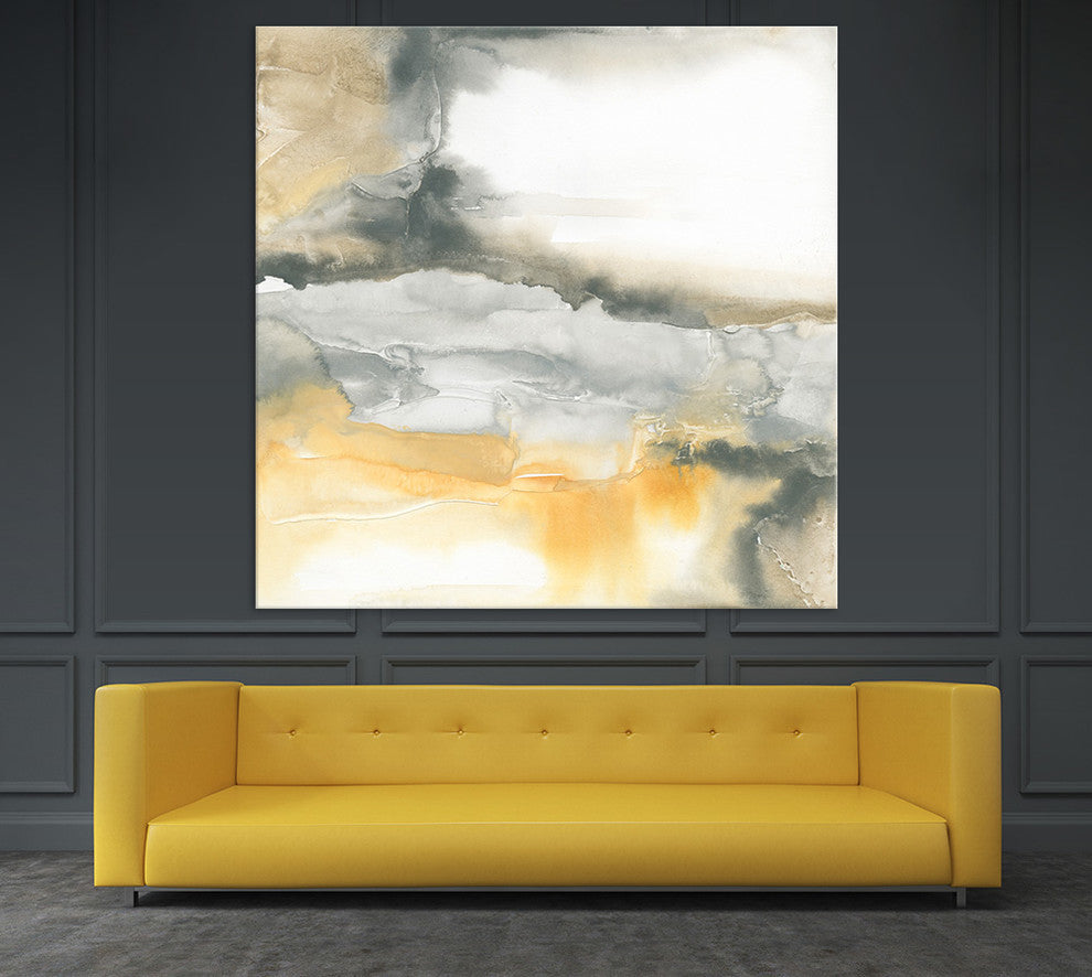 Minerals I Fine Art Giant Canvas Print, Yellow, Gray, 54"X54"