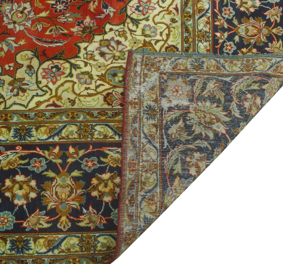 Fine Vintage Distressed Annabell Rust/Navy Rug, 10'10x16'5