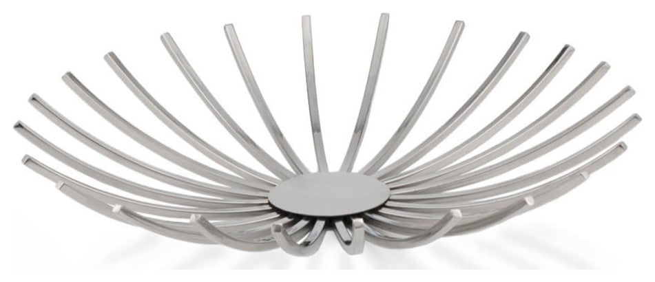 Shiny Silver Open Spike Centerpiece Bowl