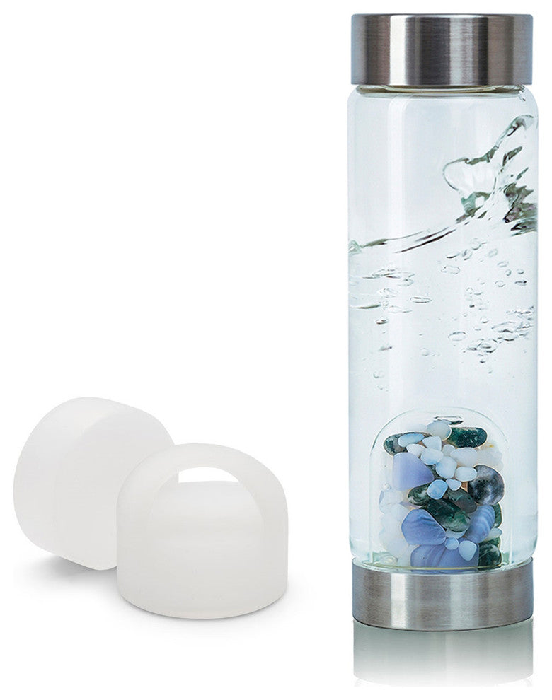 Water Bottle, VitaJuwel ViA Gemwater Bottle, White Loop Caps, Momentum