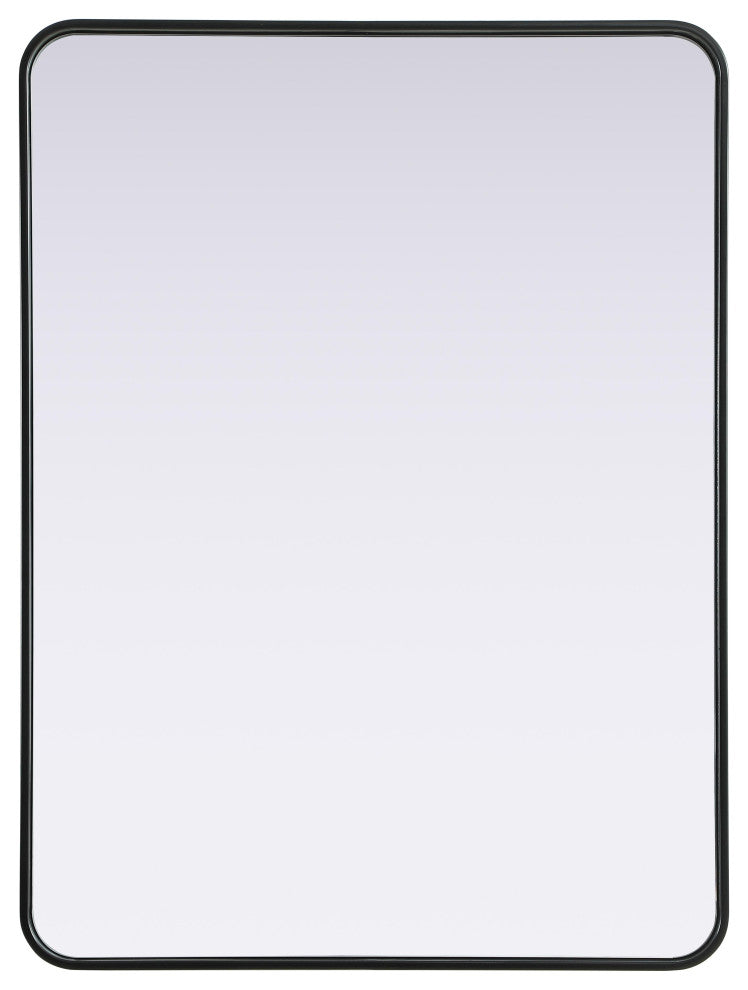 Home Living Contour Metal Rectangle Mirror 30x40, Black