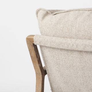 Brayden Beige Fabric Seat w/ Light Brown Solid Wood Accent Chair