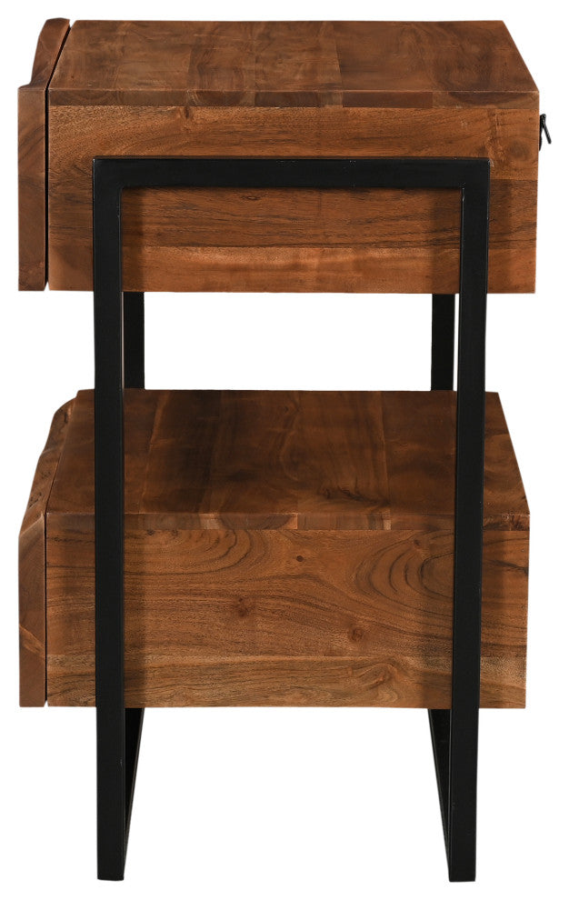 Lydia 2-drawer Live Edge Solid Wood Nightstand