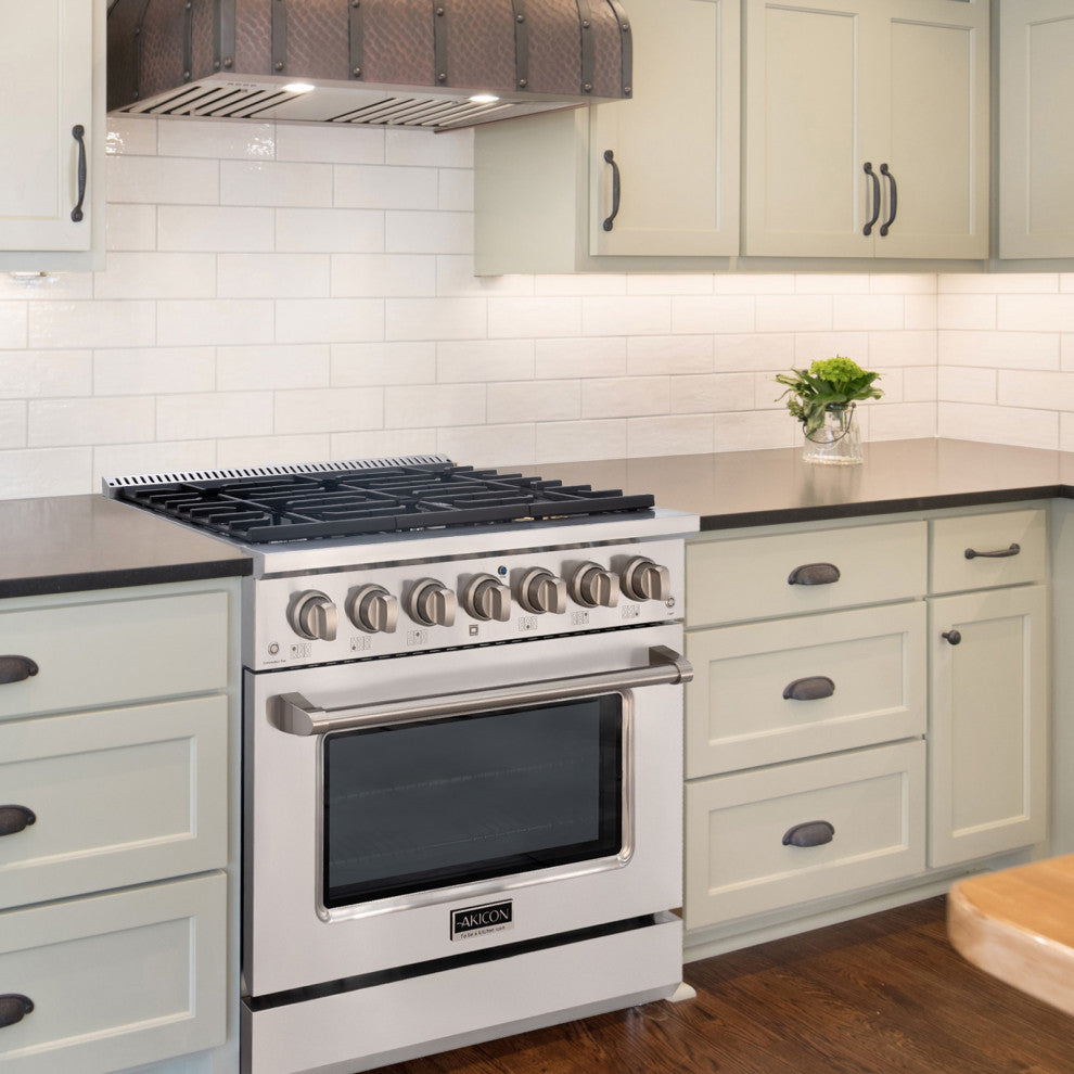 36" Slide-in Freestanding Gas Range & 5.2 Cu. Ft. Oven,6 Burners.Stainless Steel, Stainless Steel, 36"