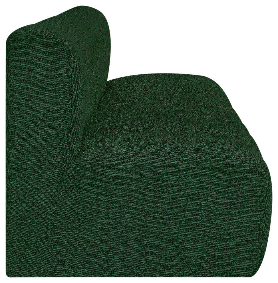 Arc Boucle Fabric Upholstered 3-Pc. Modular Sofa, Green