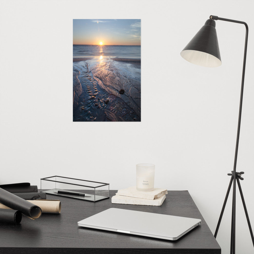Low Tide Ravine Landscape Photo, Beach Unframed Wall Art Print, 12" X 18"