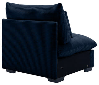 Gewnee Beige Corduroy Deep Seat Single Sofa Accent Chair, Blue