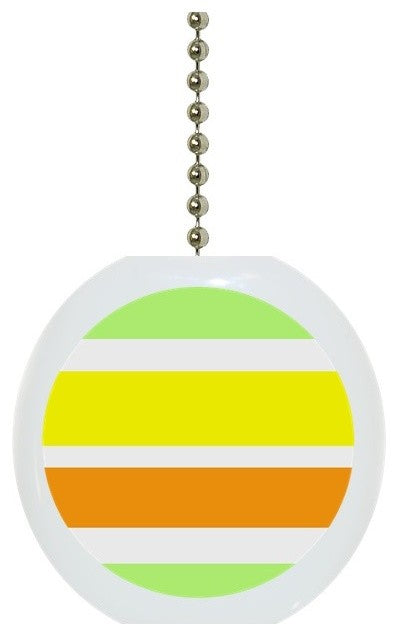 Yellow Green Orange Striped Ceiling Fan Pull