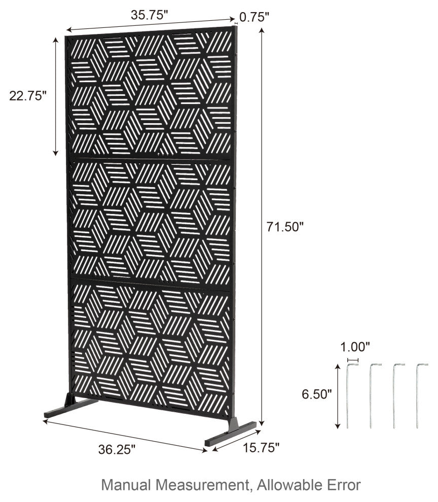 6ft Geometric Pattern Privacy Screen Fence