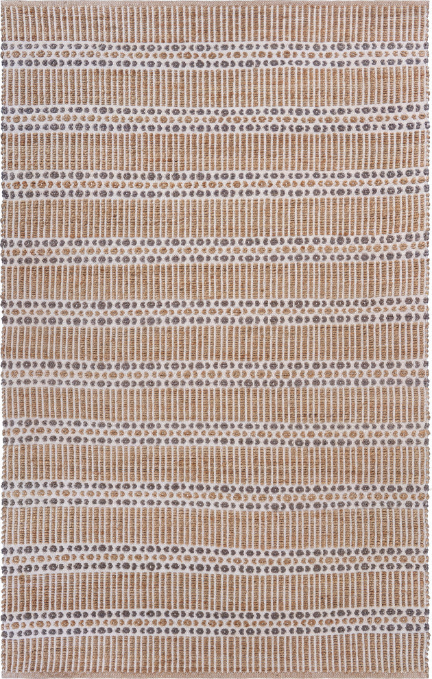 Delightfully Detailed Organic Jute Area Rug, 9' x 12'