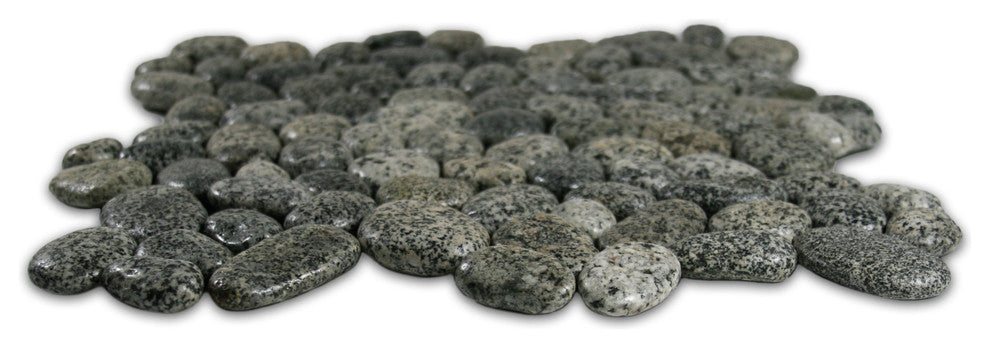 Glazed Speckled Pebble Tile: 12x12 mesh-backed, for showers, patios