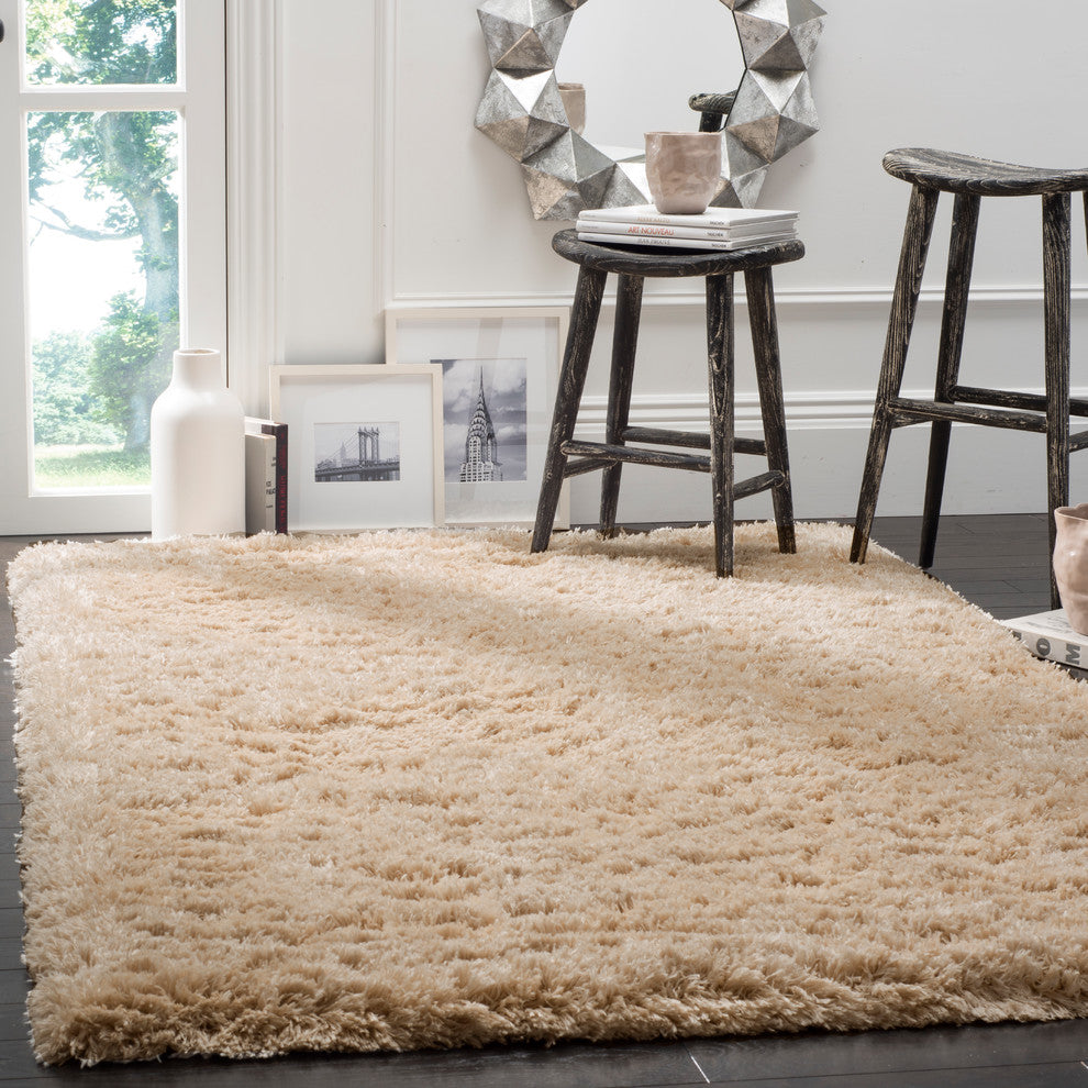 Safavieh Polar Shag Psg800A Rug, Light Beige, 6'7"x9'2"