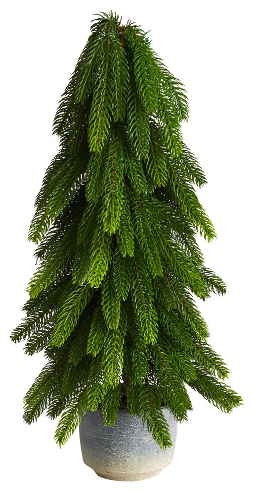 21" Christmas Pine Artificial Tree, Decorative Planter