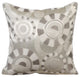 Ivory Decorative Pillow Covers 14"x14" Silk, Ivory Circles