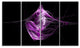 Purple on Black Fractal Illustration, Abstract Canvas Print, 48"x28", 4 Panels