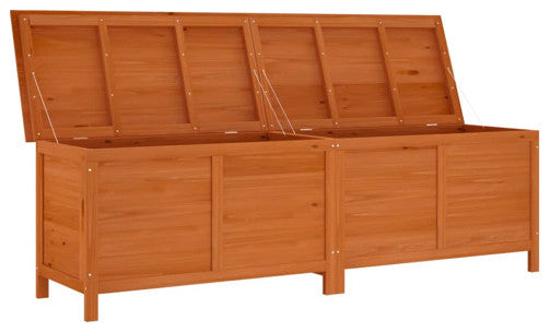 vidaXL Patio Storage Box Outdoor Cushion Storage with Lid Brown Solid Wood Fir