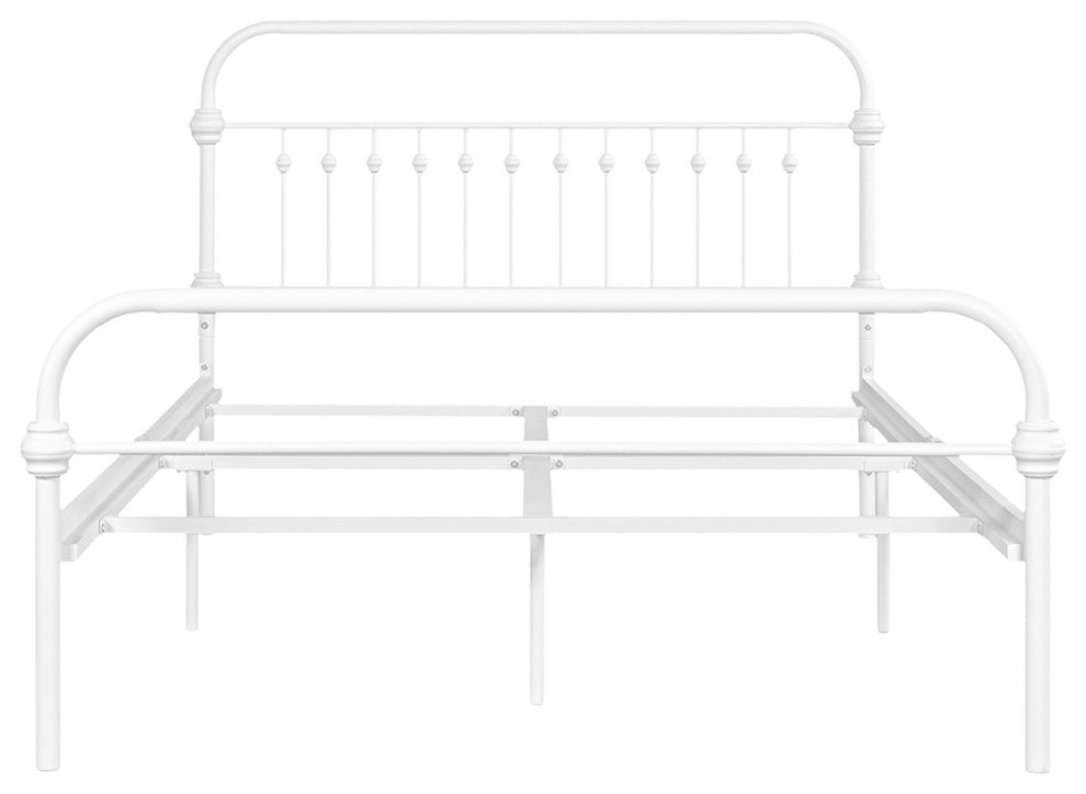 Twin/Full/Queen Wood Frame Platform Bed with Center Support Legs, White, Full