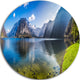 Crystal Clear Waters Of Alps Lake, Landscape Disc Metal Wall Art, 38"